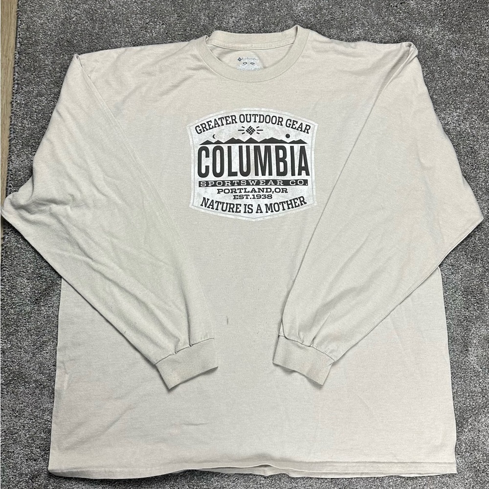 Men’s long sleeve Columbia T-shirt 2XL white/tan